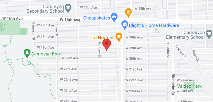 map of 3738 W 19TH AVENUE